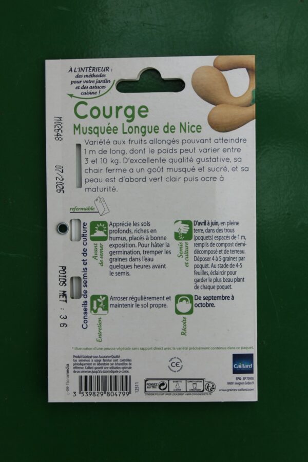 Graines courge musquée longue de nice caillard 2