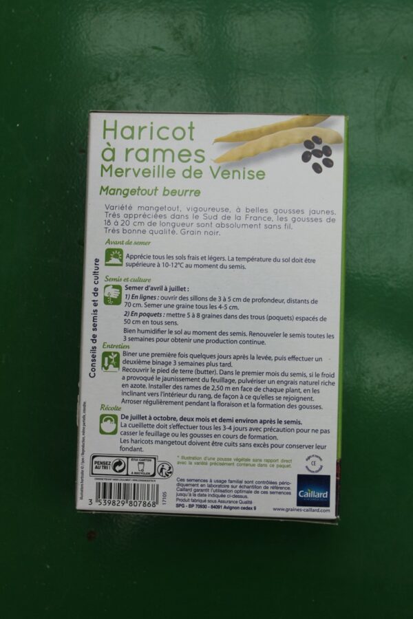 Graines haricot à rames merveille de venise mangetout beurre caillard 2