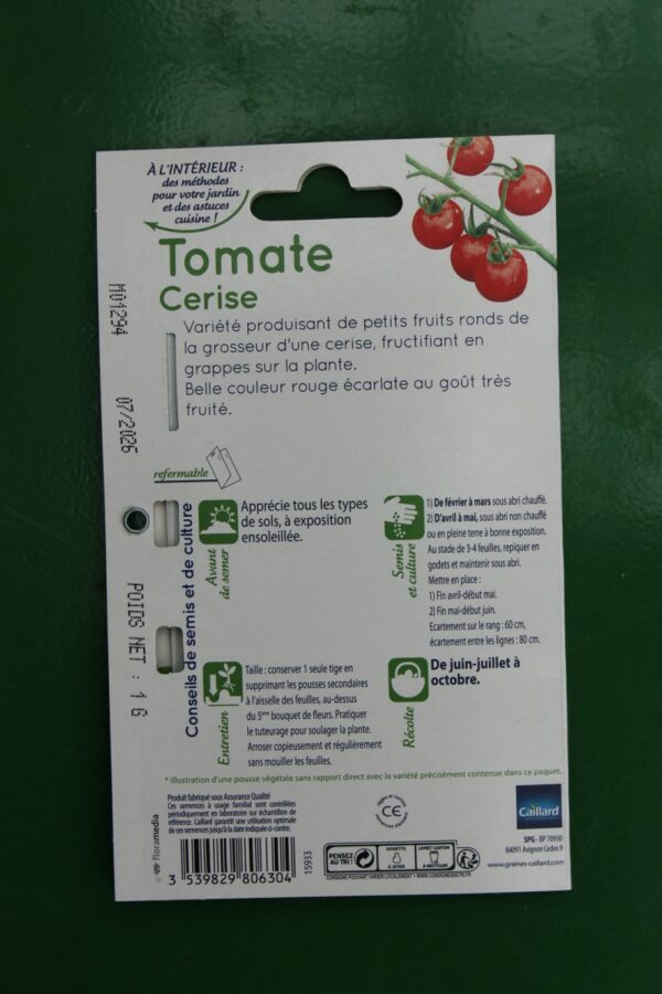 Graines tomate cerise caillard 2