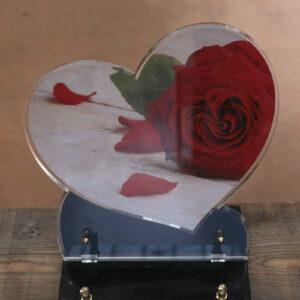 Plaque 21x23 imprimee Coeur Fleurs 1