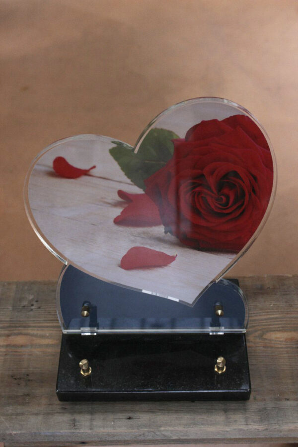 Plaque 21x23 imprimee Coeur Fleurs 1