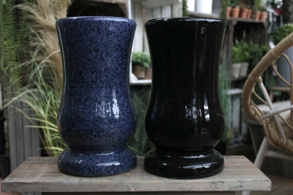 Vase porcelaine 84x31 noir bleu 2