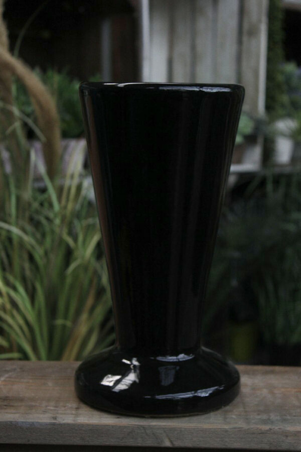 Vase porcelaine H27 noir 1