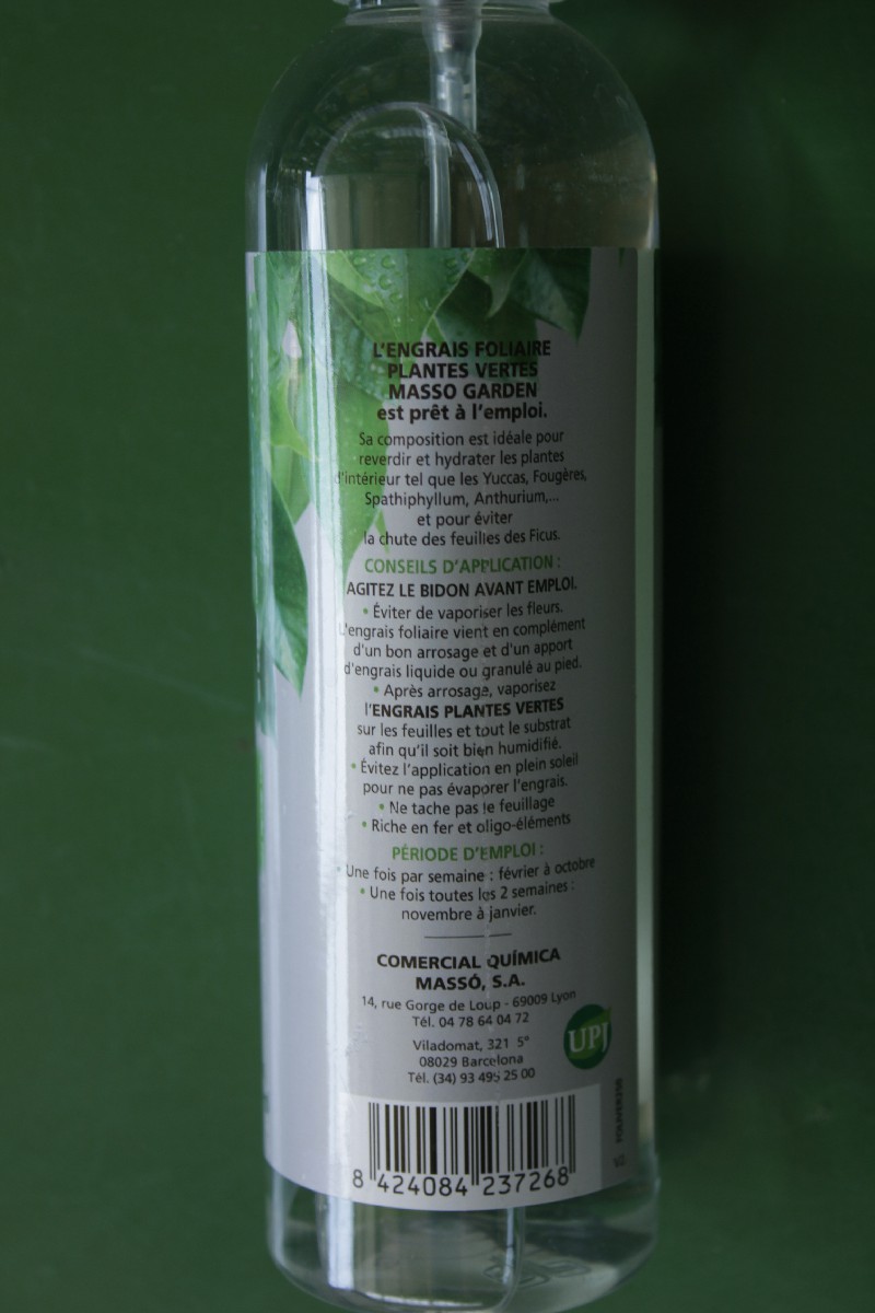 Engrais Foliaire Plantes Vertes Masso Garden 250ml - Jardi Pradel -  Jardinerie et fleuriste à Bagnères-de-Luchon