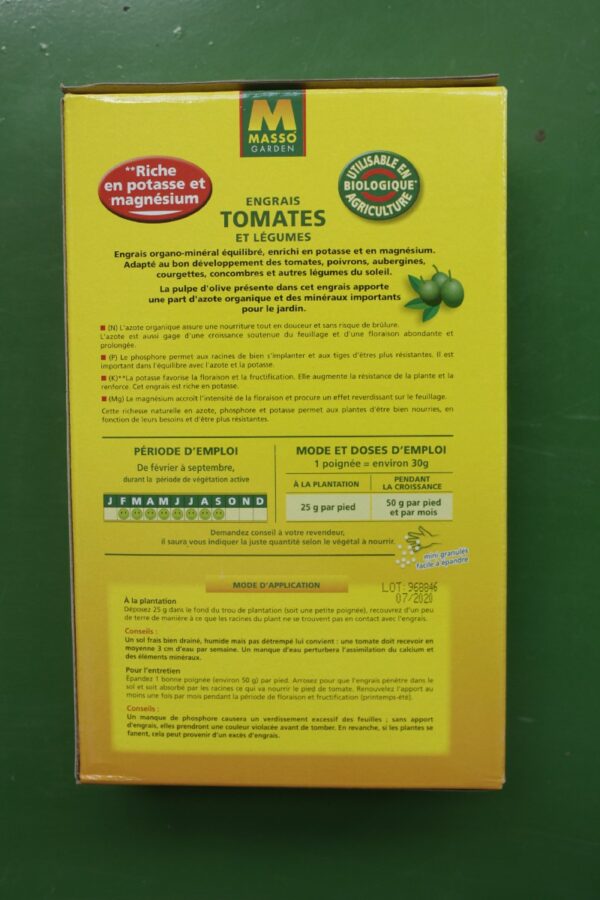Engrais Tomates et legumes Masso 800g 4 Jardi Pradel Luchon