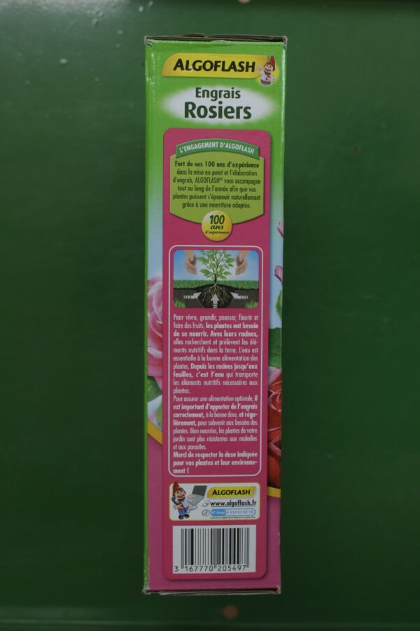 Engrais Pour Rosiers Algoflash Action Prolongée 1 Kg - NPK 15.8.10,5 + 4% MgO - Nourriture Complète Pour 3 Mois