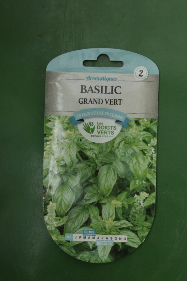 Graines basilic grand vert Doigts Verts Jardipradel 2