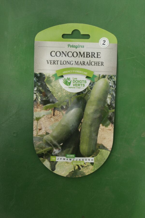 Graines concombre vert long maraicher Doigts Verts Jardipradel 2