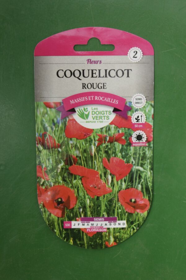 Graines coquelicot rouge Doigts Verts Jardipradel 2