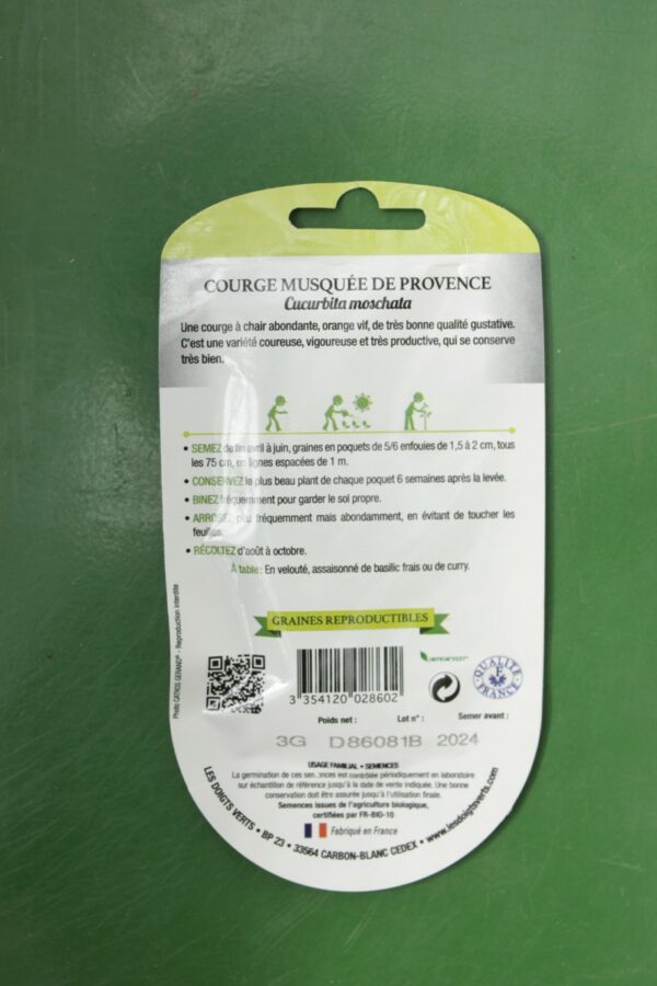 Graines courge musquee de provence Doigts Verts Jardipradel 1