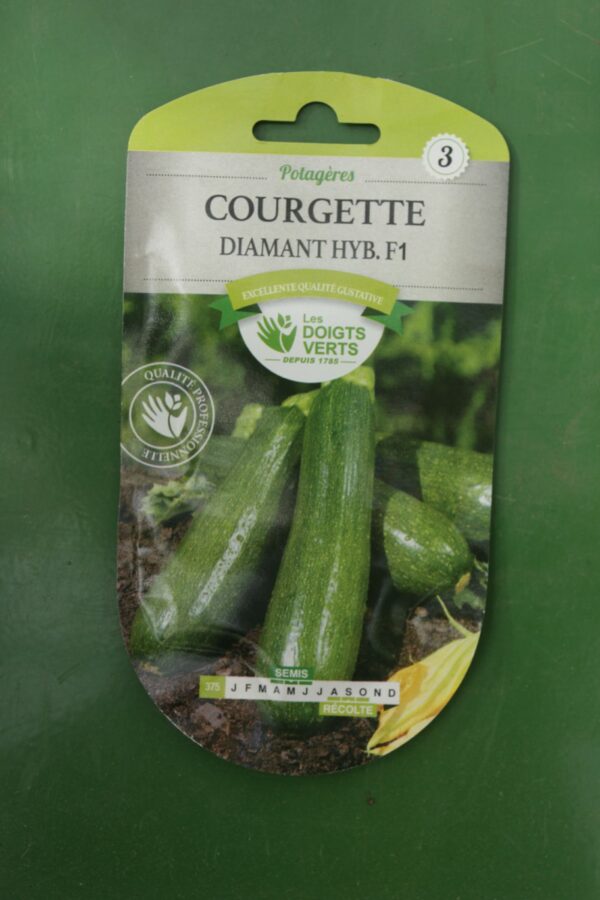 Graines courgette diamant hybride f1 Doigts Verts Jardipradel 2