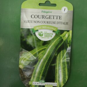 Graines courgette verte non coureuse ditalie Doigts Verts Jardipradel 2