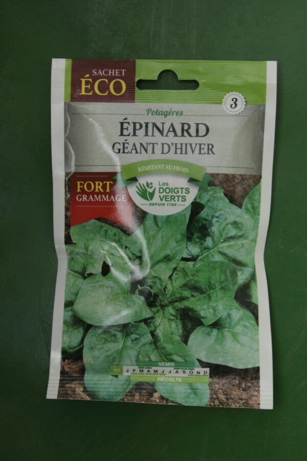 Graines epinard geant dhiver eco Doigts Verts Jardipradel 2