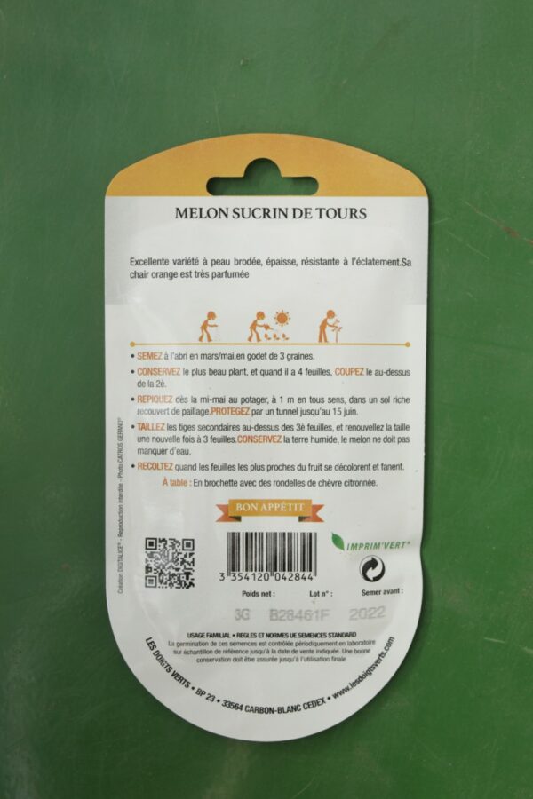 Graines melon sucrin de tours Doigts Verts Jardipradel 1