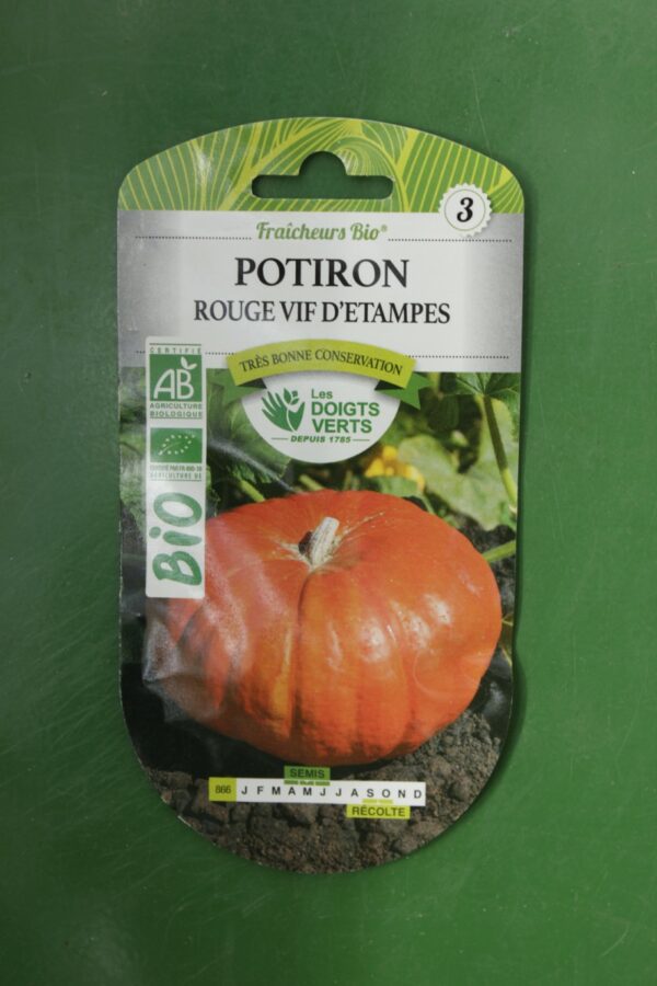 Graines potiron rouge vif destampes Doigts Verts Jardipradel 2