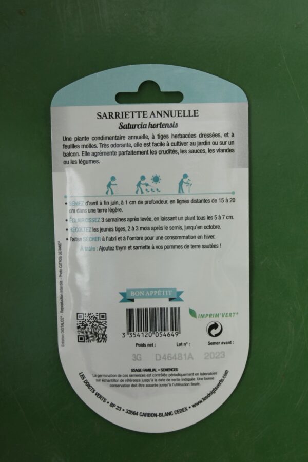 Graines sarriette annuelle Doigts Verts Jardipradel 1