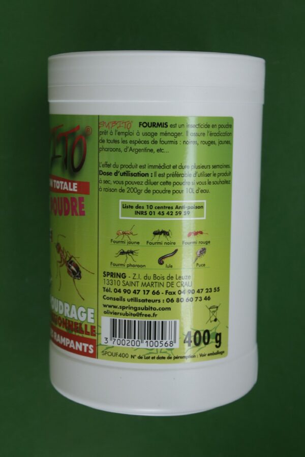 Poudre eradication fourmis Subito 3 Jardi Pradel Luchon