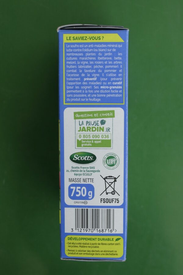 Soufre Mineral Anti Oidium blanc Fertiligene 750g 5 Jardi Pradel Luchon