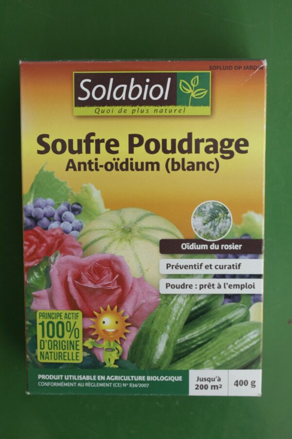 Soufre poudrage Anti Oidium Solabiol 400g 2 Jardi Pradel Luchon