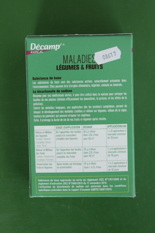 Traitement bicarbonate de sodium maladies legumes fruits Decamp radical 4 Jardi Pradel Luchon