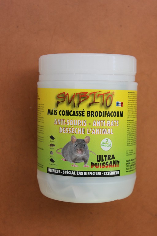 MAÏS CONCASSÉ BRODIFACOUM SOURIS/RATS 150G - SUBITO