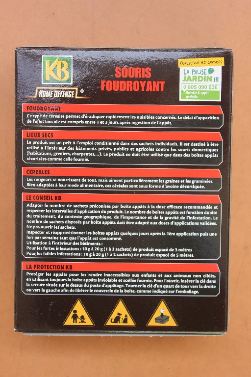 Appât souris foudroyant céréales 10x10g - KB - Jardi Pradel