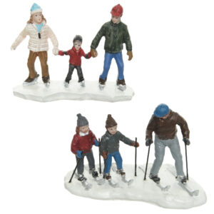 Figurines-noel-famille-ski-patinage-Jardi-Pradel-Jardinerie-a-Luchon