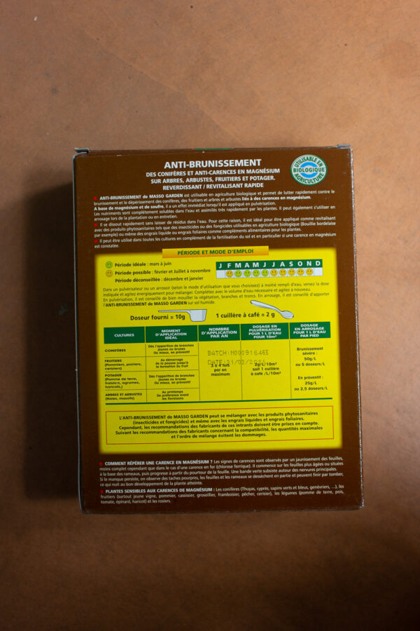 Anti brunissement des conifères - Masso Garden - 300g (4) - Jardi Pradel jardinerie et fleuriste à Bagnères de Luchon (31)