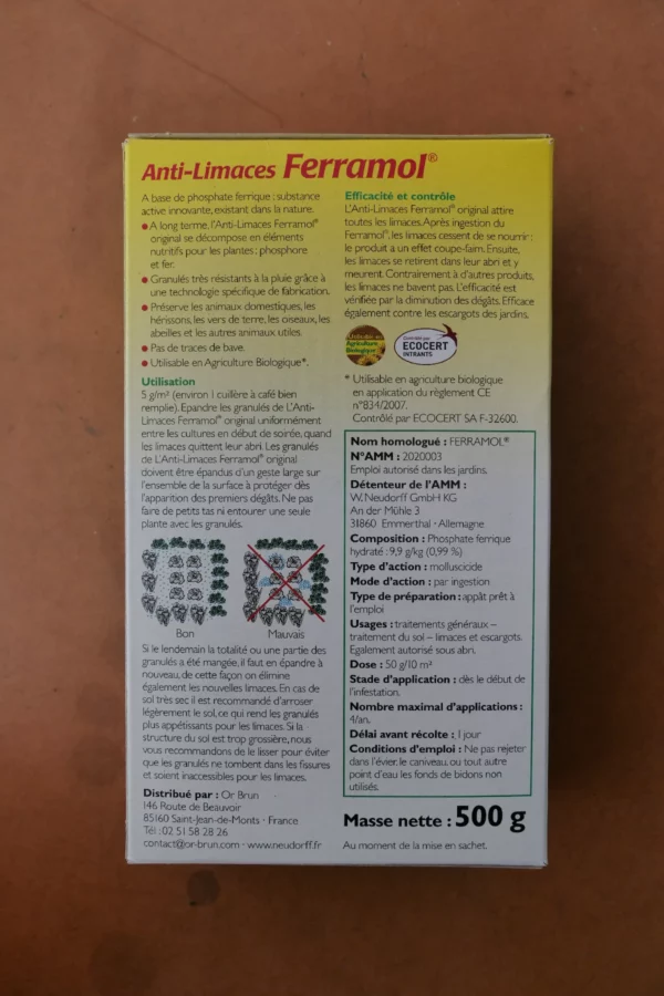 Anti-limaces Ferramol 500g - Neudorff (3) - Produits - Jardi Pradel - Jardinerie et fleuriste à Bagnères-de-Luchon (31)