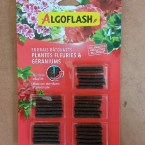 Engrais Plantes fleuries Géraniums bâtonnets 33g - Algoflash