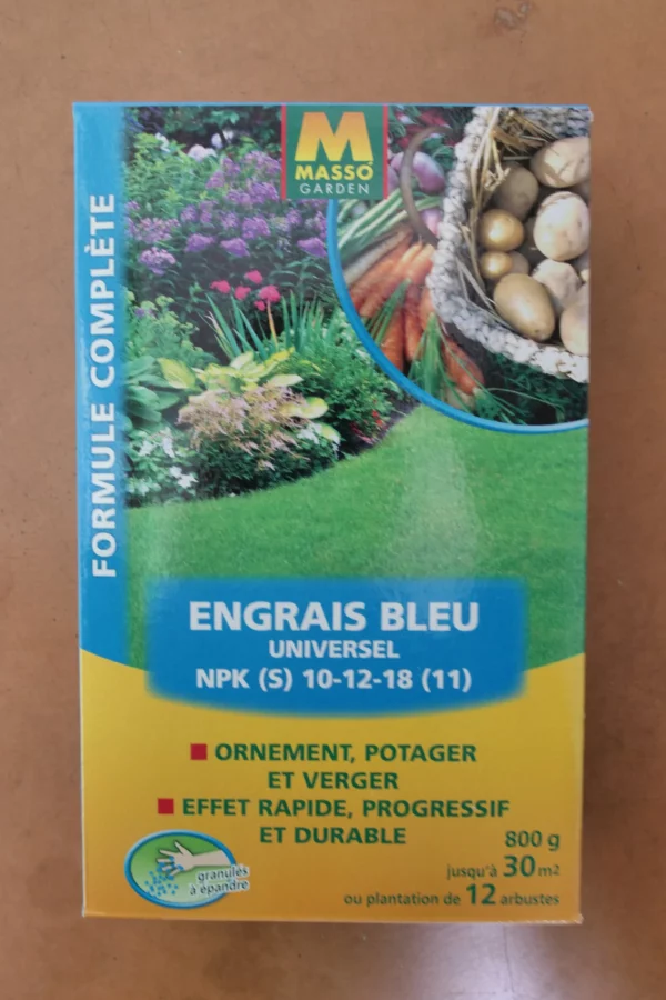 Engrais bleu universel 800g - Masso Garden (3) - Produits - Jardi Pradel - Jardinerie et fleuriste à Bagnères-de-Luchon (31)
