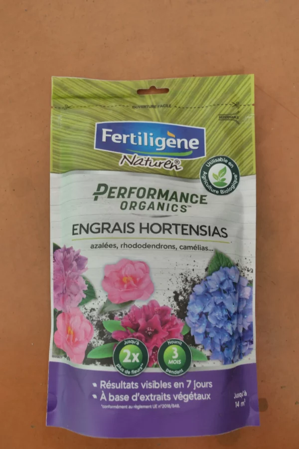 Engrais hortensias azalées rhododendrons camélias performance organics 700g - Fertiligène Naturen (1) - Produits - Jardi Pradel - Jardinerie et fleuriste à Bagnères-de-Luchon (31)