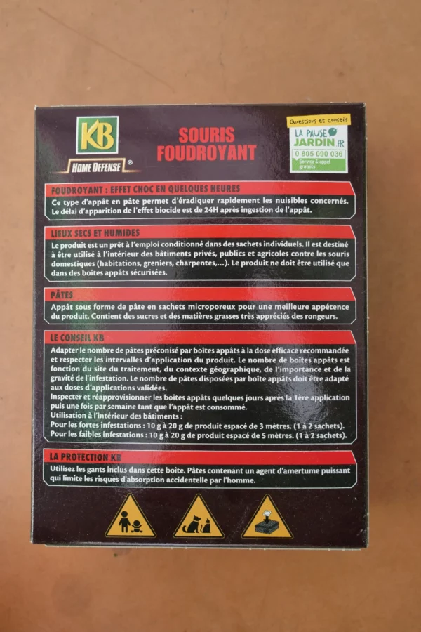 Raticide souricide 24 pâtes 10g - KB – Image 2