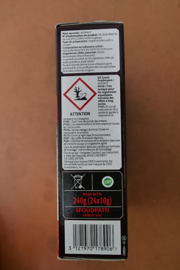 Raticide souricide 24 pâtes 10g - KB – Image 3