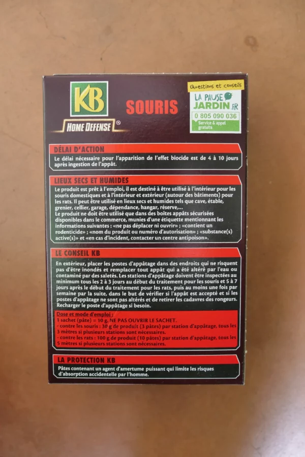 Raticide souricide 12 pâtes 10g - KB – Image 3