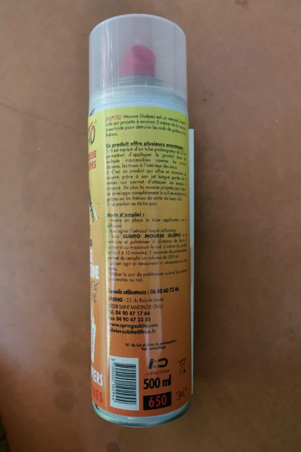 Mousse guêpes frelons choc 500ml - Subito – Image 2