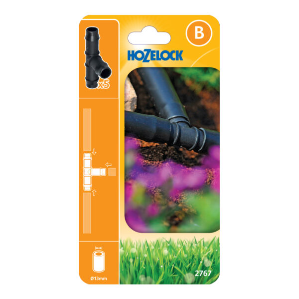 Raccord dérivation en T pour tuyau 13mm (x5) - Hozelock