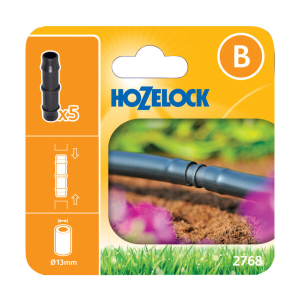 Raccord droit tuyau 13mm (x5) - Hozelock
