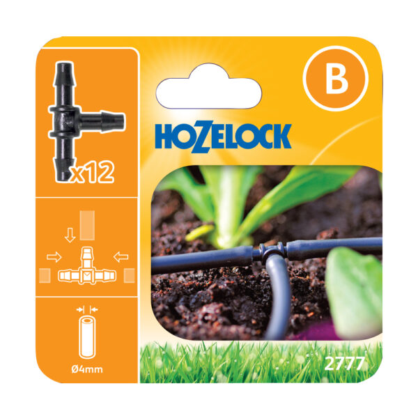 Raccord dérivation en T pour tuyau 4mm (x12) - Hozelock