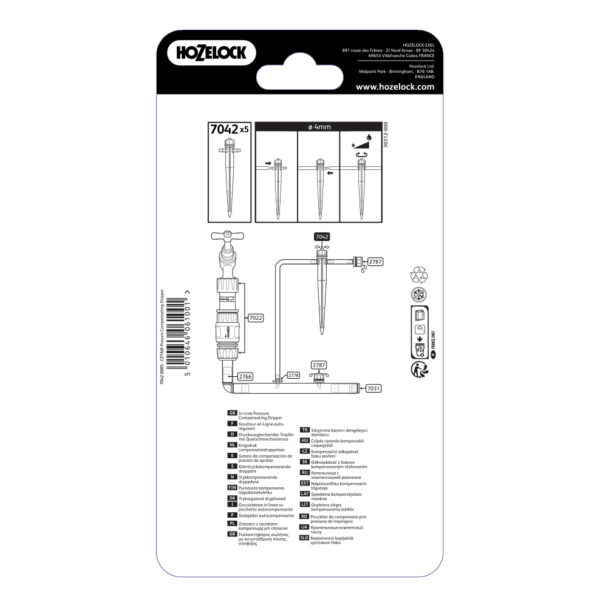 Goutteur compensateur de pression en ligne 4mm sur pointe (x5) - Hozelock – Image 2