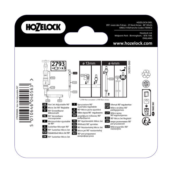 Arroseur vari-jets réglables 90° (x3) - Hozelock – Image 3
