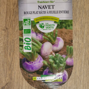 Navet rouge plat hâtif à feuille entière Bio