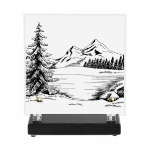 Plaque imprimée Montagne stylisée 18x18cm