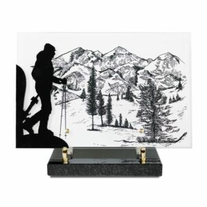 Plaque imprimée Randonneur ski raquette montagne 20x30cm