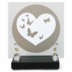 Plaque Coeur papillons 18x18cm