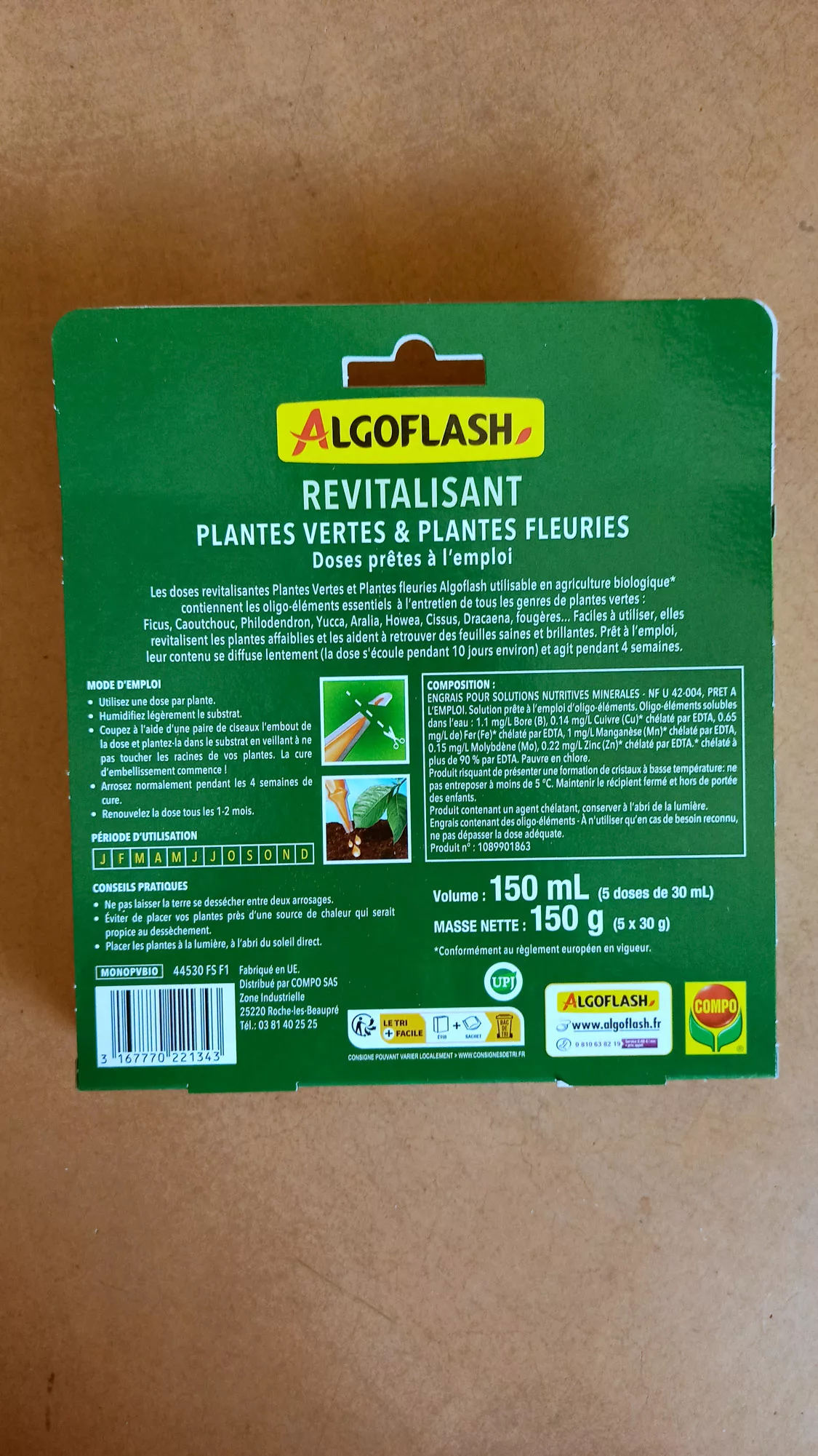 Engrais revitalisant plantes vertes et fleuries 30ml x5 - Algoflash – Image 2